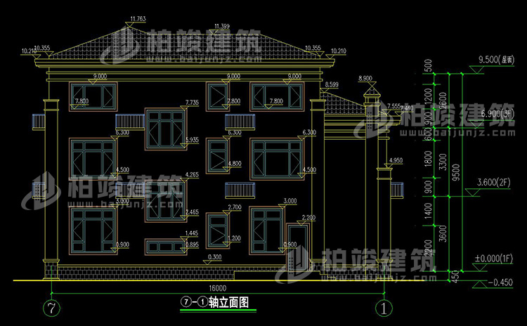 背立面图