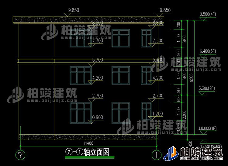 背立面图